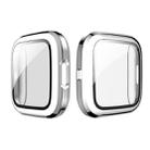 For Fitbit Versa 2 Plating PC Shell + Tempered Glass Film(Silver) - 1