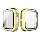 For Fitbit Versa 2 Plating PC Shell + Tempered Glass Film(Gold) - 1