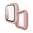 For Fitbit Versa 2 Fuel injection Frosted PC Shell + Tempered Glass Film(Pink) - 1