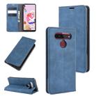 For LG K41S / K51S Retro-skin Business Magnetic Suction Leather Case with Holder & Card Slots & Wallet(Dark Blue) - 1