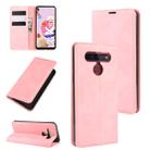 For LG K41S / K51S Retro-skin Business Magnetic Suction Leather Case with Holder & Card Slots & Wallet(Pink) - 1