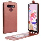 For LG K41S / K51S R64 Texture Single Vertical Flip Leather Protective Case with Card Slots & Photo Frame(Brown) - 1