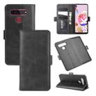 For LG K41S / K51S Dual-side Magnetic Buckle Horizontal Flip Leather Case with Holder & Card Slots & Wallet(Black) - 1