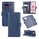 For LG K41S / K51S Dual-side Magnetic Buckle Horizontal Flip Leather Case with Holder & Card Slots & Wallet(Dark Blue) - 1