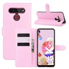 For LG K41S / K51S Litchi Texture Horizontal Flip Protective Case with Holder & Card Slots & Wallet(Pink) - 1