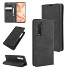 For OPPO Find X2 Pro Retro-skin Business Magnetic Suction Leather Case with Holder & Card Slots & Wallet(Black) - 1