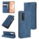 For OPPO Find X2 Pro Retro-skin Business Magnetic Suction Leather Case with Holder & Card Slots & Wallet(Dark Blue) - 1