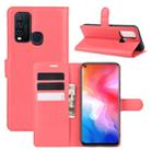 For Vivo Y50/Y30 Litchi Texture Horizontal Flip Protective Case with Holder & Card Slots & Wallet(Red) - 1