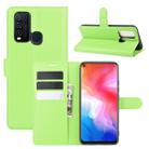 For Vivo Y50/Y30 Litchi Texture Horizontal Flip Protective Case with Holder & Card Slots & Wallet(Green) - 1