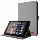 For Amazon Fire HD 8 (2020) Horizontal Flip TPU + Fabric PU Leather Protective Case with Card Slots & Holder(Grey) - 1