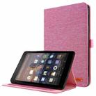 For Amazon Fire HD 8 (2020) Horizontal Flip TPU + Fabric PU Leather Protective Case with Card Slots & Holder(Rose Red) - 1