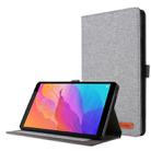 For Huawei MatePad T 8 Horizontal Flip TPU + Fabric PU Leather Protective Case with Card Slots & Holder(Grey) - 1