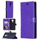 For Xiaomi Redmi Note 9 Crazy Horse Texture Horizontal Flip Leather Case with Holder & Card Slots & Wallet & Photo Frame(Purple) - 1