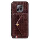 For Xiaomi Redmi 10X Pro 5G Crocodile Pattern PU+TPU+PVC Shatter-resistant Mobile Phone Case with Magnetic Invisible Holder & Holder & Card Slots(Brown) - 4