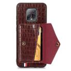 For Xiaomi Redmi 10X Pro 5G Crocodile Pattern PU+TPU+PVC Shatter-resistant Mobile Phone Case with Magnetic Invisible Holder & Holder & Card Slots(Brown) - 5