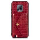 For Xiaomi Redmi 10X Pro 5G Crocodile Pattern PU+TPU+PVC Shatter-resistant Mobile Phone Case with Magnetic Invisible Holder & Holder & Card Slots(Red) - 4