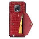 For Xiaomi Redmi 10X Pro 5G Crocodile Pattern PU+TPU+PVC Shatter-resistant Mobile Phone Case with Magnetic Invisible Holder & Holder & Card Slots(Red) - 5