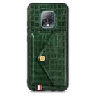 For Xiaomi Redmi 10X Pro 5G Crocodile Pattern PU+TPU+PVC Shatter-resistant Mobile Phone Case with Magnetic Invisible Holder & Holder & Card Slots(Blackish Green) - 4