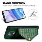 For Xiaomi Redmi 10X Pro 5G Crocodile Pattern PU+TPU+PVC Shatter-resistant Mobile Phone Case with Magnetic Invisible Holder & Holder & Card Slots(Blackish Green) - 6