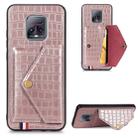 For Xiaomi Redmi 10X Pro 5G Crocodile Pattern PU+TPU+PVC Shatter-resistant Mobile Phone Case with Magnetic Invisible Holder & Holder & Card Slots(Rose Gold) - 1