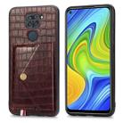 For Xiaomi Redmi 10X 4G/Note 9 Crocodile Pattern PU+TPU+PVC Shatter-resistant Mobile Phone Case with Magnetic Invisible Holder & Holder & Card Slots(Brown) - 2