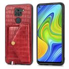 For Xiaomi Redmi 10X 4G/Note 9 Crocodile Pattern PU+TPU+PVC Shatter-resistant Mobile Phone Case with Magnetic Invisible Holder & Holder & Card Slots(Red) - 2