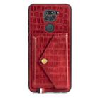 For Xiaomi Redmi 10X 4G/Note 9 Crocodile Pattern PU+TPU+PVC Shatter-resistant Mobile Phone Case with Magnetic Invisible Holder & Holder & Card Slots(Red) - 4