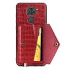 For Xiaomi Redmi 10X 4G/Note 9 Crocodile Pattern PU+TPU+PVC Shatter-resistant Mobile Phone Case with Magnetic Invisible Holder & Holder & Card Slots(Red) - 5