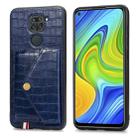 For Xiaomi Redmi 10X 4G/Note 9 Crocodile Pattern PU+TPU+PVC Shatter-resistant Mobile Phone Case with Magnetic Invisible Holder & Holder & Card Slots(Sapphire Blue) - 2