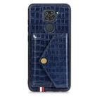 For Xiaomi Redmi 10X 4G/Note 9 Crocodile Pattern PU+TPU+PVC Shatter-resistant Mobile Phone Case with Magnetic Invisible Holder & Holder & Card Slots(Sapphire Blue) - 4