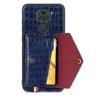 For Xiaomi Redmi 10X 4G/Note 9 Crocodile Pattern PU+TPU+PVC Shatter-resistant Mobile Phone Case with Magnetic Invisible Holder & Holder & Card Slots(Sapphire Blue) - 5