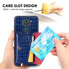For Xiaomi Redmi 10X 4G/Note 9 Crocodile Pattern PU+TPU+PVC Shatter-resistant Mobile Phone Case with Magnetic Invisible Holder & Holder & Card Slots(Sapphire Blue) - 7