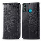 For Huawei Honor 9X Lite Halfway Mandala Embossing Pattern Horizontal Flip Leather Case with Holder & Card Slots & Wallet & Photo Frame & Lanyard(Black) - 1