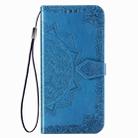 For LG K61 Halfway Mandala Embossing Pattern Horizontal Flip Leather Case with Holder & Card Slots & Wallet & Photo Frame & Lanyard(Blue) - 2