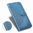 For LG K61 Halfway Mandala Embossing Pattern Horizontal Flip Leather Case with Holder & Card Slots & Wallet & Photo Frame & Lanyard(Blue) - 4
