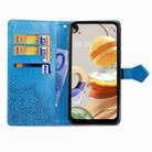 For LG K61 Halfway Mandala Embossing Pattern Horizontal Flip Leather Case with Holder & Card Slots & Wallet & Photo Frame & Lanyard(Blue) - 5