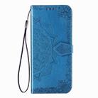 For LG Stylo 6 Halfway Mandala Embossing Pattern Horizontal Flip Leather Case with Holder & Card Slots & Wallet & Photo Frame & Lanyard(Blue) - 2