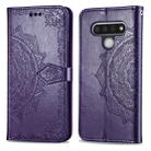 For LG Stylo 6 Halfway Mandala Embossing Pattern Horizontal Flip Leather Case with Holder & Card Slots & Wallet & Photo Frame & Lanyard(Purple) - 1