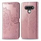 For LG Stylo 6 Halfway Mandala Embossing Pattern Horizontal Flip Leather Case with Holder & Card Slots & Wallet & Photo Frame & Lanyard(Rose Gold) - 1