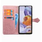 For LG Stylo 6 Halfway Mandala Embossing Pattern Horizontal Flip Leather Case with Holder & Card Slots & Wallet & Photo Frame & Lanyard(Rose Gold) - 5