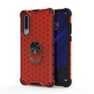 For Xiaomi Mi CC9 Shockproof Honeycomb PC + TPU Ring Holder Protection Case(Red) - 1