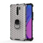 For Xiaomi Redmi 9 Shockproof Honeycomb PC + TPU Ring Holder Protection Case(White) - 1