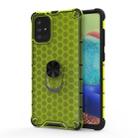 For Samsung Galaxy A71 Shockproof Honeycomb PC + TPU Ring Holder Protection Case(Green) - 1