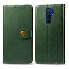 For Xiaomi Redmi 9 Retro Solid Color Leather Buckle Phone Case with Photo Frame & Card Slot & Wallet & Bracket(Green) - 1