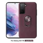 For Samsung Galaxy S21 FE 360 Rotary Multifunctional Stent PC+TPU Case with Magnetic Invisible Holder(Jujube Red) - 1