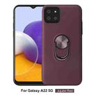 For Samsung Galaxy A22 5G 360 Rotary Multifunctional Stent PC+TPU Case with Magnetic Invisible Holder(Jujube Red) - 1