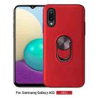 For Samsung Galaxy A02 360 Rotary Multifunctional Stent PC+TPU Case with Magnetic Invisible Holder(Red) - 1