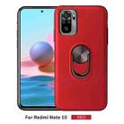 For Xiaomi Redmi Note 10 4G 360 Rotary Multifunctional Stent PC+TPU Case with Magnetic Invisible Holder(Red) - 1