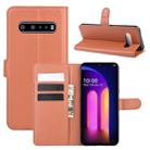 For LG V60 ThinQ 5G Litchi Texture Horizontal Flip Protective Case with Holder & Card Slots & Wallet(Brown) - 1