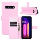 For LG V60 ThinQ 5G Litchi Texture Horizontal Flip Protective Case with Holder & Card Slots & Wallet(Pink) - 1